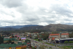 Aerial of Pigeon Forge from Hollywood Wax Museum