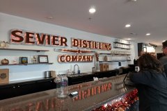 Sevier Distilling Company Sign & Tasting Area