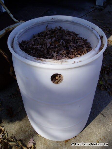 Leaves in 55 Gallon Drum